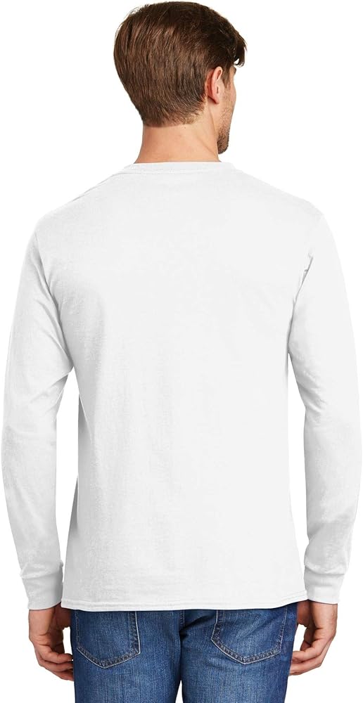 Amazon.com: Hanes 6.1 oz. Tagless Long-Sleeve T-Shirt (5586) White